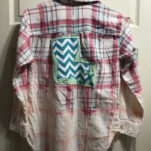 Bleached plaid top
